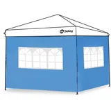 Sekey 2 Seitenteile Seitenwände für Pavillon 3×3m, Wasserdicht für Festzelt, Partyzelt (2 Fenster, Blau)