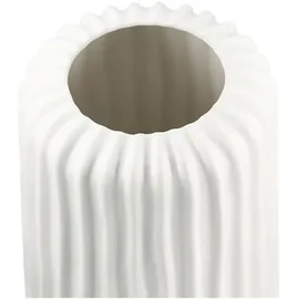Casablanca by Gilde Vase Fjord Keramik weiß matt mit Rillenstruktur H. 58 cm