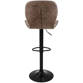 ML-Design Barhocker 2Er Set Kunstleder Braun Barstuhl mit Rückenlehne Fußstütze