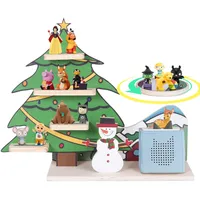 Todeco Tonie-Regal für Toniebox Hörfiguren, mit abnehmbarem Schleudertablett, Magnetische Aufbewahrung für 12-15 Tonie, Freistehende Regale, Kinderregal für Mädchen & Jungen, Weihnachtsdekoration
