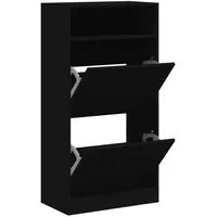 VidaXL Schuhschrank Schwarz 60x34x116 cm Holzwerkstoff