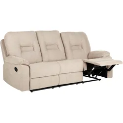 Sofa manuell verstellbar BERGEN Stoff Beige 3-Sitzer