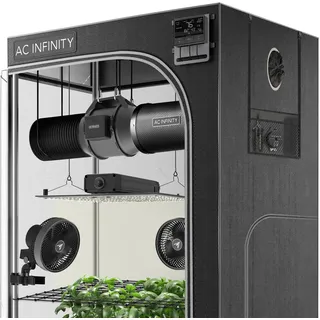 AC Infinity Advance Grow System 4x4, 4-Pflanzen-Kit, WiFi-Integrierte Grow-Zelt-Kit, automatisierte Belüftung, Zirkulation, Zeitplan Vollspektrum Samsung LM301H LED wachsen Licht, 2000D Mylar-Zelt