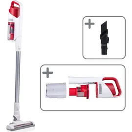 Dirt Devil 2-in-1 Akku Staubsauger - DD9002 - 150W - Hand- und Stielstaubsauger - Inkl. Kombibürste und Düse - Akkulaufzeit bis zu 30 minuten - 2 Einstellungen - Weiß/Rot