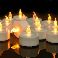CANDLELAS LED Teelichter Flammenloses Kerzen, 50 Stück Realistische Flamme Helle Blinkend Teelicht, Langlebig Led Teelichte für Dekoration Hochzeit Festival Parteien Hauptdekorationen (Warmes Gelb)