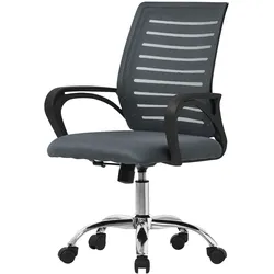 ML-Design Ergonomischer Bürostuhl mit Armlehnen Netzgewebe Grau mit Rollen