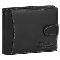 WILD THINGS ONLY !!! Riegel Geldbörse Portemonnaie Geldbeutel Herren Leder schwarz, 39 EU, Schwarz