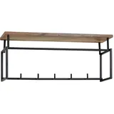 Wohnling Wandgarderobe Wohnling ca.71x29x20cm Schwarz,Echtholz