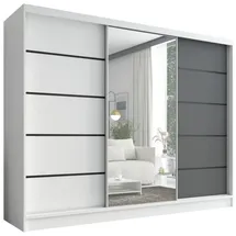 A&J MöbelLand Schiebetürenschrank AURELIA 2 200 x 0 x 0 cm Grau/Weiß