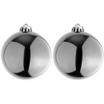 Mojawo 2er XXXL Weihnachtsbaumkugeln Dekokugel Christbaumkugeln Silber Ø 25cm