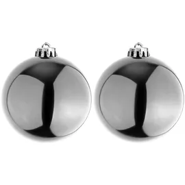 Mojawo 2er XXXL Weihnachtsbaumkugeln Dekokugel Christbaumkugeln Silber Ø 25cm