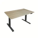 Home Deluxe - Höhenverstellbarer Schreibtisch LUMINA - Gestell: Schwarz, Platte: Eiche, Maße: 160 x 80 cm, Kohlenstoffstahl, inkl. USB Stecker un... - Schwarz