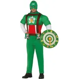 NET TOYS Witziges Beerman-Kostüm für Männer - Grün L (52/54) - Außergewöhnliche Herren-Verkleidung Bier-Kostüm Superheld - EIN Highlight für Fasching & Karneval