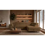storez24 Eckcouch Textil 3-Sitzer Braun