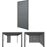 Mendler Aluminium Lamellenwand für Pergola HWC-N94 3x3m, Lamellenpaneel Modul Seitenwand Sichtschutz, 213x94cm - anthrazit