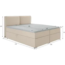 s-style möbel Uma 180 x 200 cm H3 Beige
