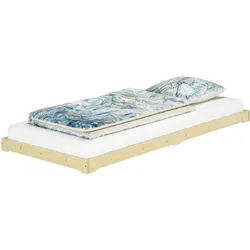 Erst-Holz Studentenbett Bodenbett Futon extra niedriges Bett für Mansardenzimmer 90x200 Fichte Tanne geölt V-60.47-09ohne Zubehör