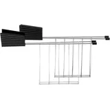Alessi Plissé MDL08RA B - Design Set Bestehend aus Zwei Toasterzangen, aus Edelstahl und aus Thermoplastischem Harz, Schwarz