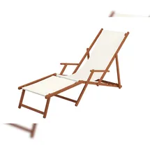 Erst-Holz Sonnenliege 200 x 56 x 90 cm Weiß