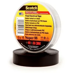 20m 3M Super 88 Vinyl Elektro-Isolierband, Schwarz, 19 mm x 20 m, 0,22 mm, Großp...