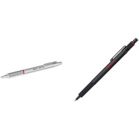 rOtring Rapid PRO Kugelschreiber | Mittlere Linienbreite | Silber & 600 Kugelschreiber | mittlere Spitze | Schwarze Tinte | schwarzer Schaft | nachfüllbar
