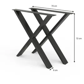 Vicco Tischbeine X-Form 70 x 72 x 8 cm