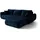 cornero Eckcouch Velours 3-Sitzer Dunkelblau