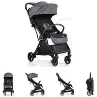 Cangaroo Kinderwagen easy Fold Buggy Alu Sonnendach verstellbar, faltbar, Korb grau