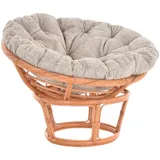 Papasansessel XXL mit Kissen Natur Rattan Liegesessel Chair (Terracotta, Ø100cm)