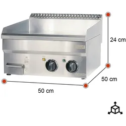 RomuxRomux® - 50 cm Top Tisch-Elektrogriddle 50 cm Top Tisch-Elektro-Stahlgriddle | Schnellheizende Industriegriddle für die professionelle Küche