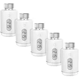 Homematic IP 5er Set Smart Home Heizkörperthermostat – Pure, digitaler Thermostat Heizung, Steuerung per App, Alexa, Google Assistant, einfache Installation, Energie sparen, 161046A0