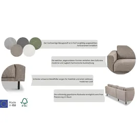 Home Affaire Ecksofa HOME AFFAIRE "Sveeva, L-Form, B.240 cm, schwarze Metallfüße", creme, B:240cm H:78cm T:197cm, 100% PES, Sofas, Ecksofa, langlebiger Webstoff, mit Wellenunterfederung, viele Farben, Topseller