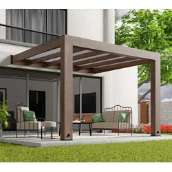 Palram - Canopia Zedernholz Terrassenüberdachung Helsinki 334 | Terrassenüberdachung Holz | Natur | 300x340x253 cm