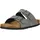 NOU "Shawnee V2", Herren, Gr. 42, grau (blau), Lederimitat, Schuhe Sandale, mit gepolstertem Fußbett