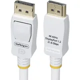 Startech StarTech.com 3m DisplayPort 1.2 Kabel, VESA-zertifiziert, 4K 60Hz, 21.6Gbps, Rastende DP-Stecker, DP 1.2 Monitor Kabel, Weiß