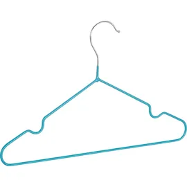 Relaxdays 100 x Kinderkleiderbügel, platzsparende Drahtbügel Jungen, Babybügel mit Kerben, PVC-beschichtet, Bügel 30 cm, türkis