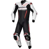 Alpinestars GP-R7 Lederkombi - Weiß/Schwarz/Neon-Rot / 52
