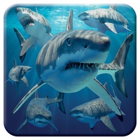 3D LiveLife Kork Matte - Große Weiße Haie von Deluxebase. Linsenförmige-3D-Kork Ozean Untersetzer. rutschfeste Getränkematte mit Originalkunstwerk lizenziert vom bekannt Künstler David Penfound