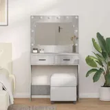 vidaXL Schminktisch mit LED-Leuchten Betongrau 78,5x41x135 cm