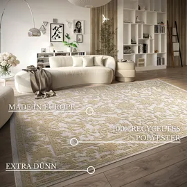 Villeroy & Boch Kurzflor Teppich Ambroise – Moderner Wohnzimmerteppich, Hoch-Tief Effekt, Modernes Muster für Wohnzimmer, Schlafzimmer, Esszimmer – Creme, 200x290cm