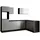 Respekta Winkelküche L-Form 280 x 172 cm Grau/Weiß