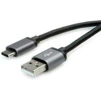 ROLINE USB 2.0 Kabel, Typ C - Typ A, ST/ST, schwarz, 0,8 m