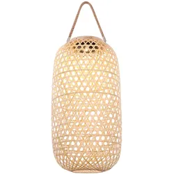 LED Solarleuchte, Bambus, Korbgeflecht, H 56,5 cm