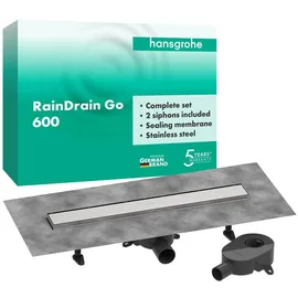 Hansgrohe RainDrain Go 600 rückseitig befließbar, für Standard-/flache Installation, 56271800 rücks.beflies.Stand./flache Instal.BST