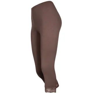 Galaxie Capri Damenleggings mit Spitze, Beige, XXXL - 3XL