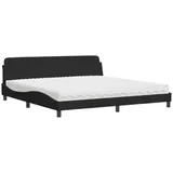 vidaXL Bett mit Matratze Schwarz 200x200 cm Samt