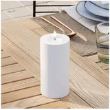 Deluxe Homeart LED Stumpenkerze 15 cm weiß