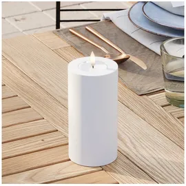 Deluxe Homeart LED Stumpenkerze 15 cm weiß
