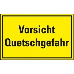 Schild I Hinweisschild Vorsicht Quetschgefahr, Kunststoff, 300x200mm