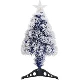 vidaXL Künstlicher Weihnachtsbaum LED Weiß & Blau 64 cm Glasfaser